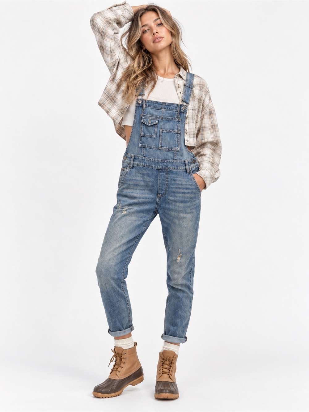Free People Brady Denim Overalls Utility Bib Boyfriend Jeans Size 25